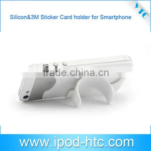 2014 Silicone Cell Phone Credit Card Holder With Sucker, Silicone Card Holder With 3M Sticker, Pocket Name Card Holder thumbnail-1
