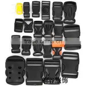 Black Plastic Regulating Buckle High Cost Performance Plastic Buckle for Bags&Belt in Different Sizes thumbnail-1