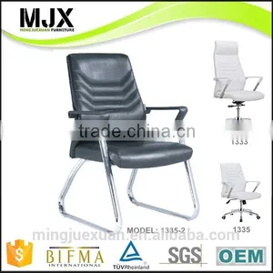Modern Office Furniture Low Price Visitor Chair Black Genuine Leather Office Chair With no Wheels Quality Choice Most Popular thumbnail-3