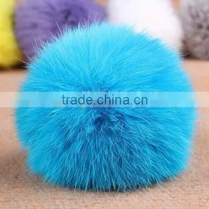 Hot Selling Wholesale Colorful POM Poms Real Rabbit Fur Ball thumbnail-3