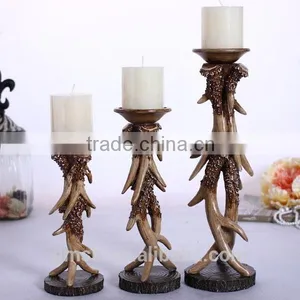 Wholesale Three Caditional Candle Holder,European and American Retro Style Resin Ndle Holders thumbnail-1