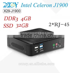 Fanless Design Mini PC X86 Board Computer Intel J1900 Mini pc Thin Client Celeron Desktop 4G RAM 32G SSD thumbnail-1