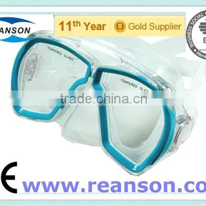 Frameless Diving Mask Snorkel With Ce Certificates One Piece Glass Lens thumbnail-1