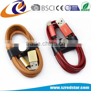 100% Real Leather Coated 2.1 A USB Cable For Iphone thumbnail-3