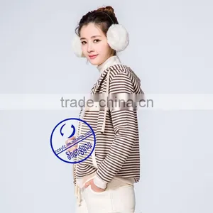 Custom Women's Yarn Dyed Zipper-up Hoodies Sweatshirts Manufactures in China thumbnail-5