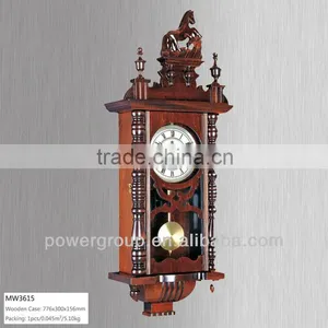 Wonderful Pendulum Wall Clock Wooden Case and White Dial CE/FCC/ISO Standrad Good Quality MW3615 thumbnail-1