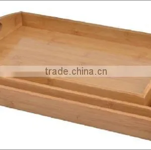 Bamboo Bed Tray/Bamboo Serving Tray With Hole/ Folding Legs/Handles thumbnail-3