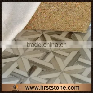 Home Design Oriental White Marble Mosaic Tiles thumbnail-3