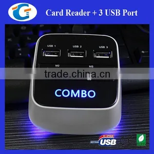Hot Sale USB 2.0 Cube Hub Combo Card Reader thumbnail-5
