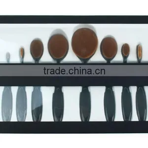 10 PCS Oval Makeup Brushes Set Synthetic Hair Professional / Full Coverage Plastic Face / Eye / Lip MAKE-UP FOR YOU 10 PCS O thumbnail-2