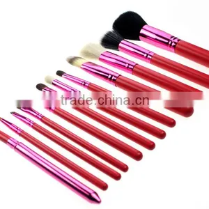 Pink Cosmetic Makeup Brushes Set Make up Tool With Leather Cup Holder thumbnail-3