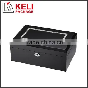 Locked Black Color MDF Wooden Jewelry Box thumbnail-1