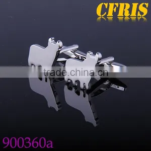 Silver Plated Cow Cufflink Shiny Cufflink thumbnail-1