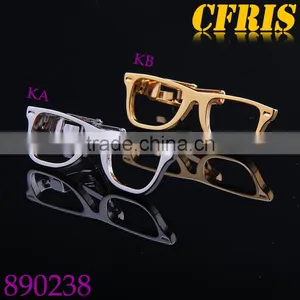 Mens Tie Clip,Custom Tie Clip,Silver/Gold Glasses Tie Clip Quality Choice thumbnail-1