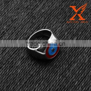 In Stock Cheap Championship Marvel Comics New Stainless Steel Captain America Comic Geek Band Ring for Woman and Men thumbnail-3
