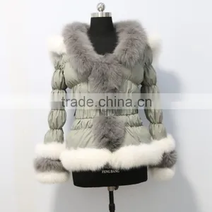 Belin Fashion Down Jacket With Fox Fur Trim /down Garment With Fur Hood thumbnail-1
