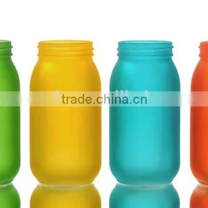 Three Sizes Frosted Colored Glass Vases thumbnail-3