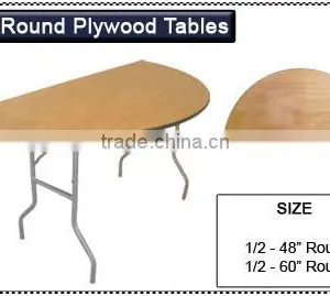 60"Aluminum Edging Wood Folding Table and Chair Used Restaurant Equipment thumbnail-3