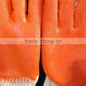 High Quality 7g Orange Natural Rubber Palm Coated Cotton Safety Glove thumbnail-5