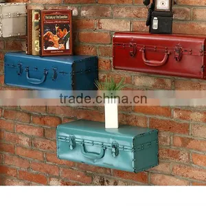 Antique Vintage Classic Metal Suitcase Decoration For House Room Cafe,Restraunt,Bar thumbnail-1
