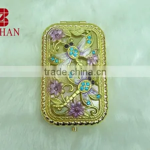 Antique Gold Cosmetic Mirror/promotional Gift Pocket Mirror/gold Makeup Mirror thumbnail-1