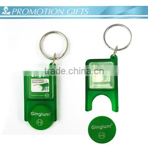 Green Eco-friendly Recycled Plastic Token Coin Keyring thumbnail-1