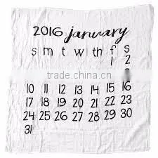 Wholesale Custom Monthly Milestone Muslin Swaddle, Baby Swaddle Blanket thumbnail-6