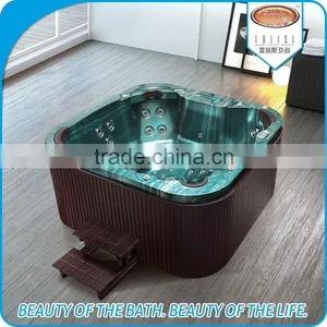 Free Standing Outdoor Computer Control Hot Spa Bathtub With Colorful Led thumbnail-1