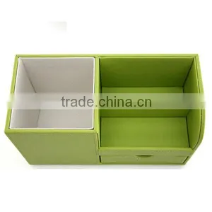 Faux Leather Slim Decorative Bedroom Storage Basket thumbnail-4
