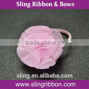 Wholesale Pink Chiffon Flower With Elastic Loop thumbnail-1