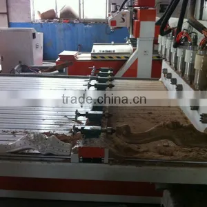 Eight Heads Four Axis Stairs Handrail CNC 3D Rotary Engraving Machine Ncstudio Control 4.5KW Delta Servo Motor thumbnail-1