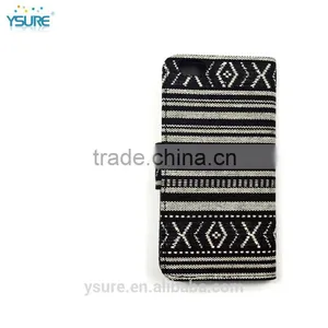 Chinese Style Fashion Dark Fabric Wallet Leather Phone Case For Asus Zenfone 2 With PVC ID and Credit Card Slots thumbnail-3