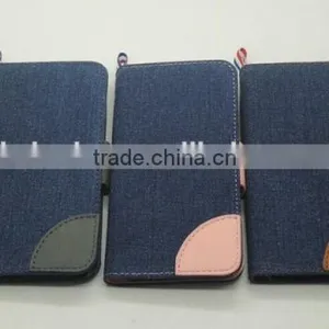 High Quality Card Holder Jean & Leather Case for Iphone 6 thumbnail-3