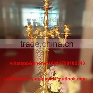 Beautiful Gold Iron Glass Cup Candle Holders for Wedding Centerpieces thumbnail-1