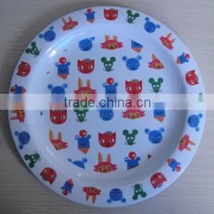 Melamine Baby and Kids Feeding Dish Round Flat Dinner Plate thumbnail-1
