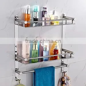 Stainless Steel Bathroom Shelves Cosmetics Shelves Multi-function Double Hook Racks Towel Racks(B-0277) thumbnail-2