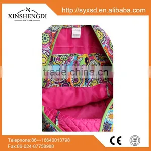 Hot Selling Cotton Beautiful Quilted Fabric Duffle Girl's Big Women Knapsack thumbnail-3