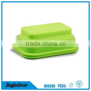 Outdoor Camping Collapsible Silicone Foldable Leakproof Bento Lunch Meal Box Container thumbnail-5