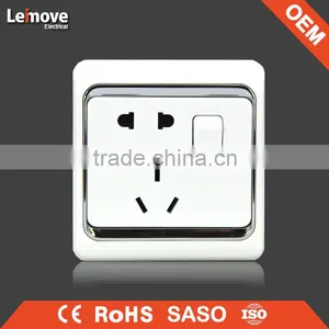 European and Classic Chinese Type 5 Pin Wall Switched Socket thumbnail-1