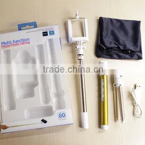 Factory Wholesale Foldable Selfie Stick With Bluetooth, Wireless Selfie Stick Monopod for IPhone Samsung Xiaomi HTC thumbnail-1