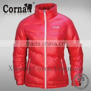100% Nylon Fabric Polish Breathability Red Down Jacket for Women Outdoor Active thumbnail-1