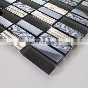 SMP15 Latest Design Decoration Wall Tile Glass Mix Mosaic Matte Crystal Glass Mosaic thumbnail-5