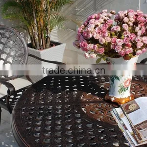 Best Selling High Quality Garden Furniture Cast Aluminium Dining Table Set in Patio thumbnail-3