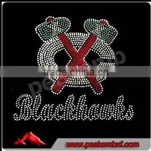 Blackhawks Hotfix Rhinestone Transfer Motif for Sports Tshirts thumbnail-1