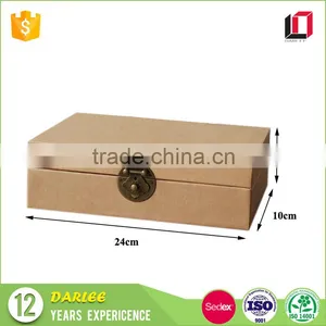 China Factory Custom Flip Lid Kraft Cardboard Gift Box With Metal Lock thumbnail-2