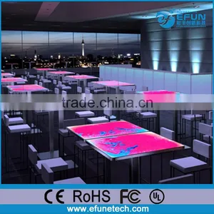 Battery Rechargeable Led Art Liquid Bar Table,high End Liquid Restaurant Dinning Table thumbnail-1