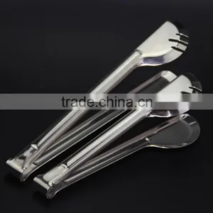 Steak Grip Kitchen Food Vegetable Spring Clip Clamp Stainless Steel BBQ Tongs thumbnail-1