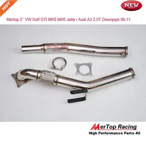 Mertop 06-10 VW GTI Jetta Mk5 Mk6 / Audi A3 Fsi Tsi 2.0T GEN2 Turbo Intercooler (Bar and Plate Type) Kit+3'' Catless Dow thumbnail-2