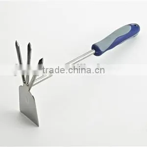 ISO9001 609618 13-3/4" Stainless Steel 3-Tine Hand Fork & Hoe thumbnail-1