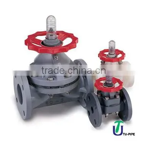 UPVC CPVC PVDF PP Diaphragm Flanged Valves ANSI DIN JIS/regulating Valve thumbnail-1